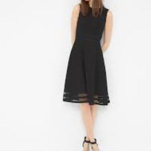 MESH INSET FIT-AND-FLARE DRESS